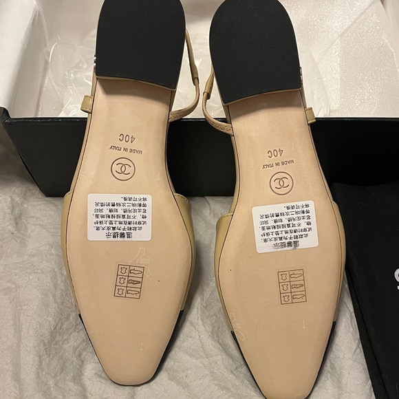 Tan and Black Slingback Flats - Picture 3 of 4